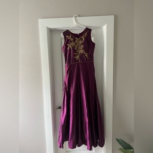 Indian 3-piece purple Anarkali Salwar Ethnic Suit Gown